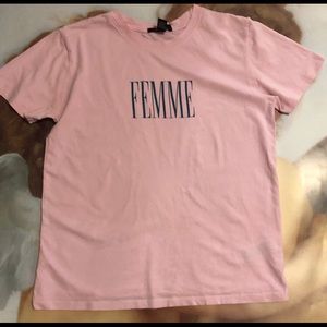 Adorable pink “FEMME” forever 21 shirt 💗🩰🍓💒